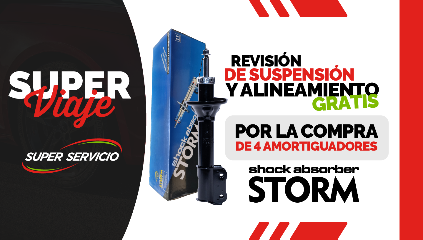Revisión de suspensión y alineamiento GRATIS por la compra de 4 amortiguadores STORM imagen